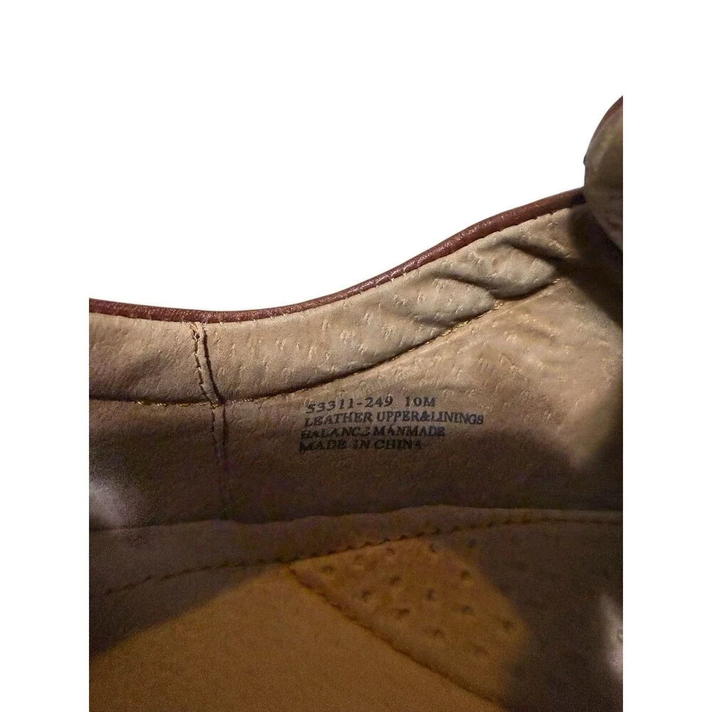 Stacy Adams Leather Slip On Dress Shoes Brown Square Toe Mens 10M - Picture 8 of 8